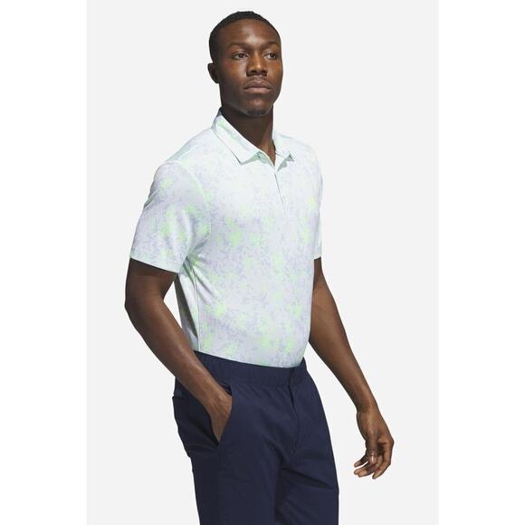 Adidas Burst Jacquard Golf Polo Yellow Green Medium NWT - Picture 9 of 12